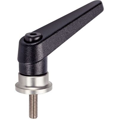 Halder Verstellbare Klemmhebel, Mit Axiallager Aus Rostfreiem Stahl, Mit Schraube D1=22 Mm / D2=m8 / L1=36 Mm / Schwarz 24420.1152 Halder Verstellbare Klemmhebel, Mit Axiallager Aus Rostfreiem Stahl, Mit Schraube D1=22 Mm / D2=m8 / L1=36 Mm / Schwarz 24420.1152