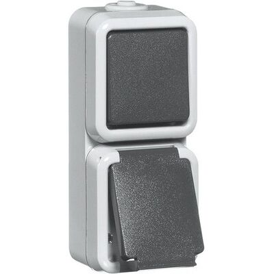 Peha Grau D 6666 WAB Schalter & Steckdose - IP54 Peha Grau D 6666 WAB Schalter & Steckdose - IP54