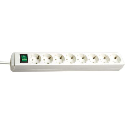 Brennenstuhl Eco-Line Steckdosenleiste 8-Fach, Kindersicherung, Schalter, 3m Kabel Weiß Brennenstuhl Eco-Line Steckdosenleiste 8-Fach, Kindersicherung, Schalter, 3m Kabel Weiß