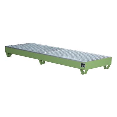 Bauer Auffangwanne Mit Gitterrost 2400 X 800 X 250mm, Lackiert Grün Ral 6011 Bauer Auffangwanne Mit Gitterrost 2400 X 800 X 250mm, Lackiert Grün Ral 6011