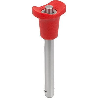 Kipp Kugelsperrbolzen Mit Pilzgriff, D1=6, L=20, L1=6,8, L5=26,8, Edelstahl, Komp:Thermoplast Rot Ral3020 Kipp Kugelsperrbolzen Mit Pilzgriff, D1=6, L=20, L1=6,8, L5=26,8, Edelstahl, Komp:Thermoplast Rot Ral3020