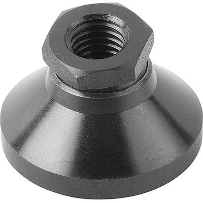 Kipp Gelenkteller D1=m16, D=50, H=35, Form:G, Vergütungsstahl, Anti-Slip-Platte, Komp:Autom.Stahl Kipp Gelenkteller D1=m16, D=50, H=35, Form:G, Vergütungsstahl, Anti-Slip-Platte, Komp:Autom.Stahl