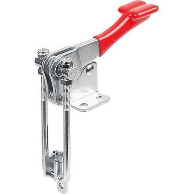 Kipp Bügelspanner Vertikal Mit Gegenhalter, F1=4500, Stahl Verzinkt, Komp:Kunststoff Rot Kipp Bügelspanner Vertikal Mit Gegenhalter, F1=4500, Stahl Verzinkt, Komp:Kunststoff Rot