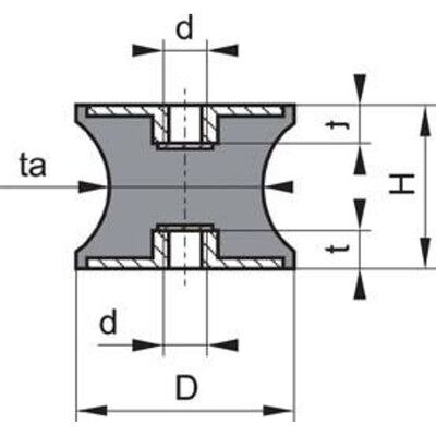 Elko Gummi-Puffer, Tailliert, Typ C, M8, 40 X 50mm Elko Gummi-Puffer, Tailliert, Typ C, M8, 40 X 50mm