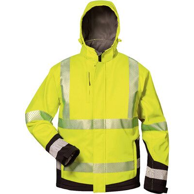 Elysee Warnschutz-Softshelljacke Melvin, Warn-Gelb/schwarz, Größe S Elysee Warnschutz-Softshelljacke Melvin, Warn-Gelb/schwarz, Größe S