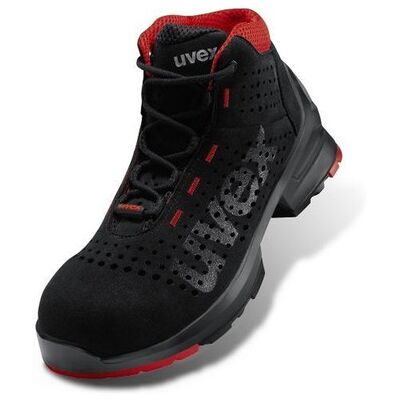 Uvex Sicherheitsschnürstiefel 1 8547/8, S1 Src Esd, Schwarz/rot, W11, Größe 38 Uvex Sicherheitsschnürstiefel 1 8547/8, S1 Src Esd, Schwarz/rot, W11, Größe 38