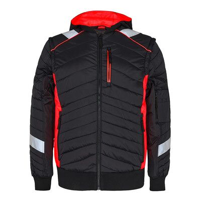 Engel Schwarz/Hivis Rot Cargo Jacke – Herren Arbeitsjacke Engel Schwarz/Hivis Rot Cargo Jacke – Herren Arbeitsjacke