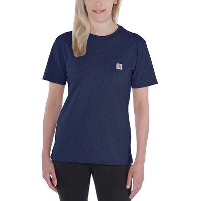 Carhartt Damen T-Shirt Workw Pocket S/s T-Shirt, Navy, Größe S Carhartt Damen T-Shirt Workw Pocket S/s T-Shirt, Navy, Größe S