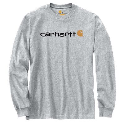 Carhartt Herren Langarmshirt Core Logo T-Shirt L/s, Heather Grey, Größe Xl Carhartt Herren Langarmshirt Core Logo T-Shirt L/s, Heather Grey, Größe Xl