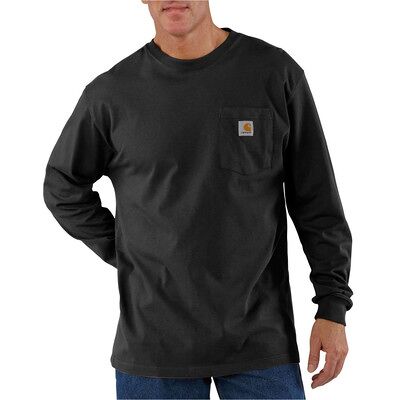Carhartt Herren Langarmshirt Workwear Pocket T-Shirt L/s, Schwarz, Größe S Carhartt Herren Langarmshirt Workwear Pocket T-Shirt L/s, Schwarz, Größe S