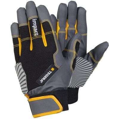 Schlagd. Handschuhe Tegera 9185 Pro, Kat. Ii, Grau/gelb/schwarz, Gr. 9 Schlagd. Handschuhe Tegera 9185 Pro, Kat. Ii, Grau/gelb/schwarz, Gr. 9