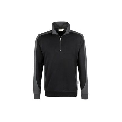 Hakro Zip-Sweatshirt Contrast Mikralinar® 476, Schwarz/anthrazit, Größe M Hakro Zip-Sweatshirt Contrast Mikralinar® 476, Schwarz/anthrazit, Größe M