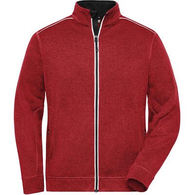 James & Nicholson Herren Workwear Melange-Fleecejacke Jn898, Rot-Melange/schwarz, Größe 5xl James & Nicholson Herren Workwear Melange-Fleecejacke Jn898, Rot-Melange/schwarz, Größe 5xl