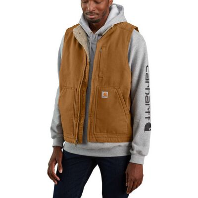 Carhartt Herren Weste Washed Duck Lined Mock Neck Vest, Braun, Größe S Carhartt Herren Weste Washed Duck Lined Mock Neck Vest, Braun, Größe S