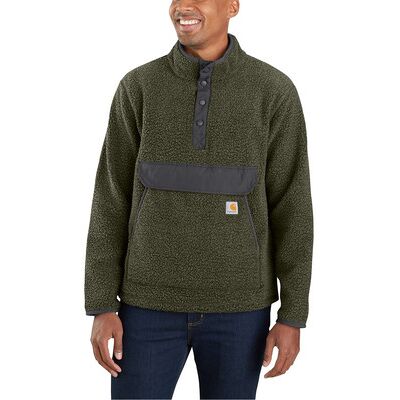 Carhartt Herren Fleece-Jacke Relaxed Fit Fleece Pullover, Basil Heather, Größe M Carhartt Herren Fleece-Jacke Relaxed Fit Fleece Pullover, Basil Heather, Größe M