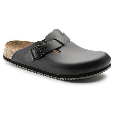 Birkenstock Clog Boston Super Grip, Naturleder, Schwarz, Weite Schmal, Größe 37 Birkenstock Clog Boston Super Grip, Naturleder, Schwarz, Weite Schmal, Größe 37