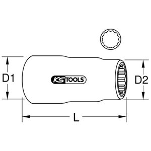 Kstools 3/8" Stecknuss Mit Schutzisolierung, Lang, 17mm Kstools 3/8" Stecknuss Mit Schutzisolierung, Lang, 17mm