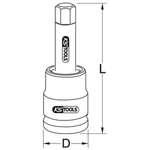 Kstools 1" Kraft-Bit-Stecknuss Innensechskant, Lang, 19mm Kstools 1" Kraft-Bit-Stecknuss Innensechskant, Lang, 19mm