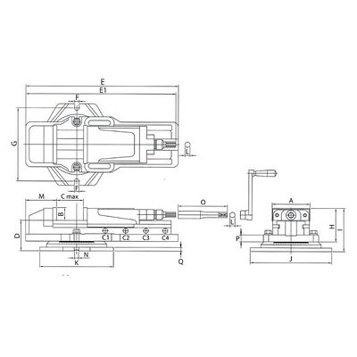 Elmag Hydraulik-Maschinenschraubstock Modell Cb 200 Inkl. Drehteller Elmag Hydraulik-Maschinenschraubstock Modell Cb 200 Inkl. Drehteller