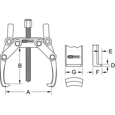 Kstools Universal-Abzieher 2-Armig, 20-170mm Kstools Universal-Abzieher 2-Armig, 20-170mm