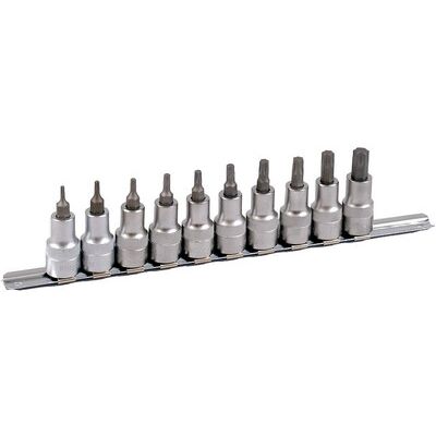 Projahn 1/2" Bit Stecknuss Satz Auf Schiene 10tlg Tx, 60mm Projahn 1/2" Bit Stecknuss Satz Auf Schiene 10tlg Tx, 60mm