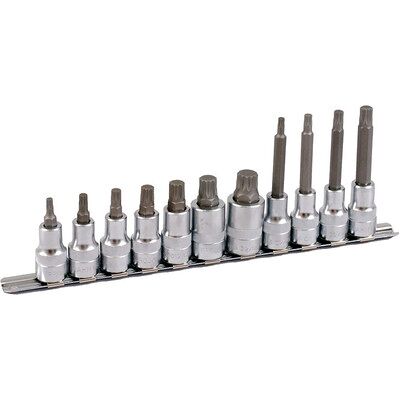 Projahn 1/2" Bit Stecknuss Satz Auf Schiene 11tlg Vielzahn, 60 + 100mm Projahn 1/2" Bit Stecknuss Satz Auf Schiene 11tlg Vielzahn, 60 + 100mm