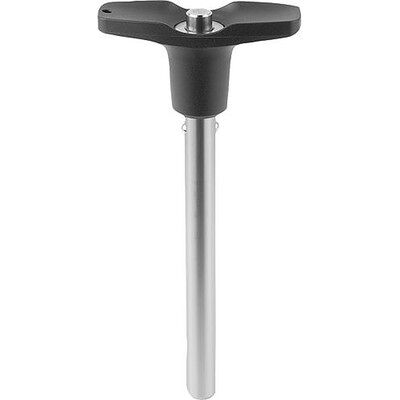 Kipp Kugelsperrbolzen Mit Kopfarretierung Mit T-Griff, D1=6, L5=100, Edelstahl 1.4305 Blank, Komp:Thermoplast Kipp Kugelsperrbolzen Mit Kopfarretierung Mit T-Griff, D1=6, L5=100, Edelstahl 1.4305 Blank, Komp:Thermoplast