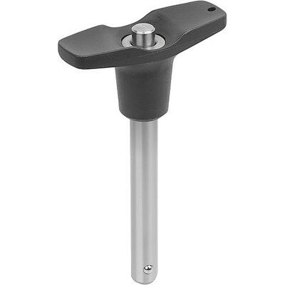 Kipp Kugelsperrbolzen Mit T-Griff, D1=16, L=80, L1=13,1, L5=93,1, Edelstahl, Komp:Thermoplast Schwarzgrau Ral7021 Kipp Kugelsperrbolzen Mit T-Griff, D1=16, L=80, L1=13,1, L5=93,1, Edelstahl, Komp:Thermoplast Schwarzgrau Ral7021