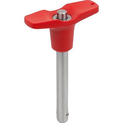 Kipp Kugelsperrbolzen Mit T-Griff, D1=6, L=20, L1=6,8, L5=26,8, Edelstahl, Komp:Thermoplast Rot Ral3020 Kipp Kugelsperrbolzen Mit T-Griff, D1=6, L=20, L1=6,8, L5=26,8, Edelstahl, Komp:Thermoplast Rot Ral3020