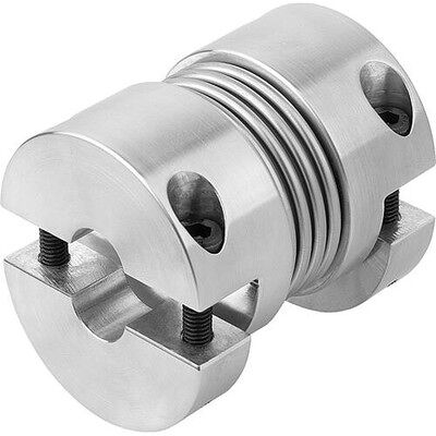 Kipp Metallbalgkupplung Mit Abnehmb. Klemmnaben Gr.18, D1=10, D2=10, L=63, Aluminium, Komp:Edelstahl, D4=45 Kipp Metallbalgkupplung Mit Abnehmb. Klemmnaben Gr.18, D1=10, D2=10, L=63, Aluminium, Komp:Edelstahl, D4=45