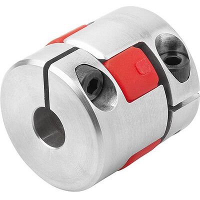 Kipp Elastomer-Klauenkupplung Mit Radialer Klemmnabe Gr.12, D1=6, D2=10, L=26, Aluminium, Komp:Polyurethan, Gelb, D4=25 Kipp Elastomer-Klauenkupplung Mit Radialer Klemmnabe Gr.12, D1=6, D2=10, L=26, Aluminium, Komp:Polyurethan, Gelb, D4=25