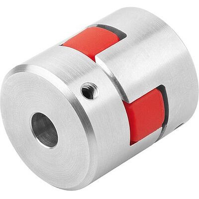 Kipp Elastomer-Klauenkupplung Klemmung Mit Gewindestift Gr.12, D1=10, D2=10, L=34, Aluminium, Komp:Polyurethan, Blau, D4=25 Kipp Elastomer-Klauenkupplung Klemmung Mit Gewindestift Gr.12, D1=10, D2=10, L=34, Aluminium, Komp:Polyurethan, Blau, D4=25