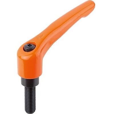 Kipp Klemmhebel Gr.4 M12x40, Zink Orange Ral2004 Seidenmatt, Komp:Stahl Brüniert Kipp Klemmhebel Gr.4 M12x40, Zink Orange Ral2004 Seidenmatt, Komp:Stahl Brüniert
