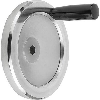 Kipp Scheibenhandrad D1=125 Passbohrung D2=12h7 Aluminium, Komp:Duroplast, Griff Drehbar Kipp Scheibenhandrad D1=125 Passbohrung D2=12h7 Aluminium, Komp:Duroplast, Griff Drehbar