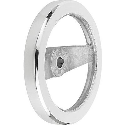 Kipp 2-Speichenhandrad D1=125 Passbohrung Mit Nut D2=12h7, B3=4, T=13,8, Aluminium, Ohne Griff Kipp 2-Speichenhandrad D1=125 Passbohrung Mit Nut D2=12h7, B3=4, T=13,8, Aluminium, Ohne Griff