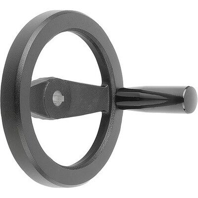 Kipp 2-Speichenhandrad D1=160 Passbohrung Mit Nut D2=14h7, B3=5, T=16,3, Aluminium, Schwarz Pulverbeschichtet, (K0162.31160x14) Kipp 2-Speichenhandrad D1=160 Passbohrung Mit Nut D2=14h7, B3=5, T=16,3, Aluminium, Schwarz Pulverbeschichtet, (K0162.31160x14)