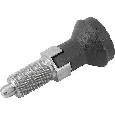 Kipp Arretierbolzen Gr.1 D1=m10x1, D=5, Form:C Mit Rastnut Ohne Kontermutter, Edelstahl Ungehärtet, Komp:Thermoplast Kipp Arretierbolzen Gr.1 D1=m10x1, D=5, Form:C Mit Rastnut Ohne Kontermutter, Edelstahl Ungehärtet, Komp:Thermoplast