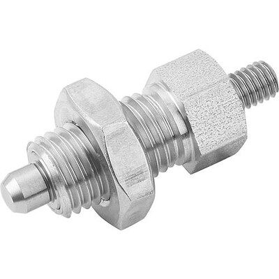 Kipp Arretierbolzen Ohne Rastnut Gr.1 D1=m10x1, Form:F, Edelstahl Gehärtet Kipp Arretierbolzen Ohne Rastnut Gr.1 D1=m10x1, Form:F, Edelstahl Gehärtet