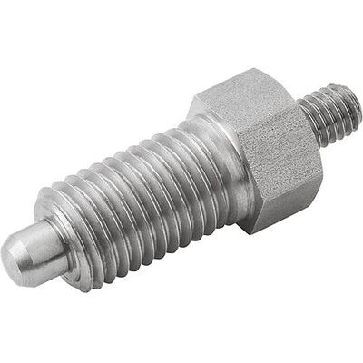 Kipp Arretierbolzen Ohne Rastnut Gr.9 D1=m06x0,75, Form:E, Edelstahl Ungehärtet Kipp Arretierbolzen Ohne Rastnut Gr.9 D1=m06x0,75, Form:E, Edelstahl Ungehärtet
