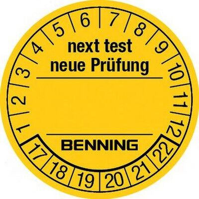 Benning Prüfplaketten Neue Prüfung, 300 Stk. Benning Prüfplaketten Neue Prüfung, 300 Stk.