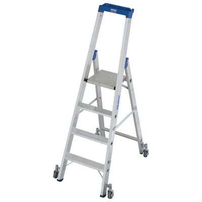 KRAUSE Stabilo Stufen-Stehleiter »STABILO«, 4 Sprossen, Aluminium - silberfarben KRAUSE Stabilo Stufen-Stehleiter »STABILO«, 4 Sprossen, Aluminium - silberfarben