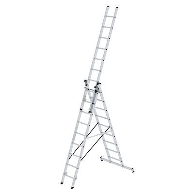 Munk Günzburger Steigtechnik Mehrzweckleiter - 3x9 Sprossen, 6700mm Munk Günzburger Steigtechnik Mehrzweckleiter - 3x9 Sprossen, 6700mm