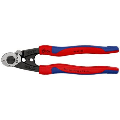 KNIPEX Drahtseilschere - 190 mm, Mehrkomponenten-Griff - Ketten- und Drahtseilschere KNIPEX Drahtseilschere - 190 mm, Mehrkomponenten-Griff - Ketten- und Drahtseilschere