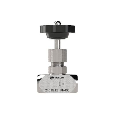 Riegler Nadelventil, Edelstahl 1.4571, G 1, Dn 12, Pn Max. 250 Bar (240.86 Es) Riegler Nadelventil, Edelstahl 1.4571, G 1, Dn 12, Pn Max. 250 Bar (240.86 Es)