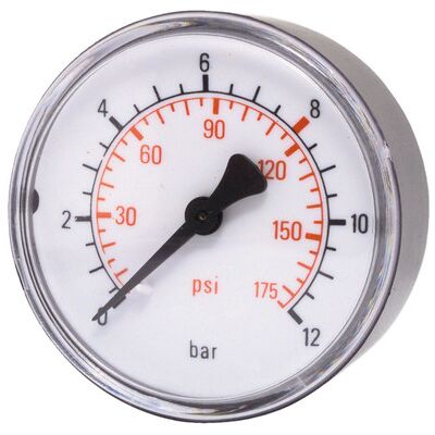 Elmag Druckmanometer 0-12 Bar, Ø63mm, 1/4" Außengewinde Unten, Für Reifenfüller Elmag Druckmanometer 0-12 Bar, Ø63mm, 1/4" Außengewinde Unten, Für Reifenfüller