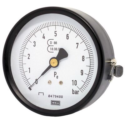 Elmag Druckmanometer 0-10 Bar, Ø63mm, 1/4" Außengewinde Unten Elmag Druckmanometer 0-10 Bar, Ø63mm, 1/4" Außengewinde Unten