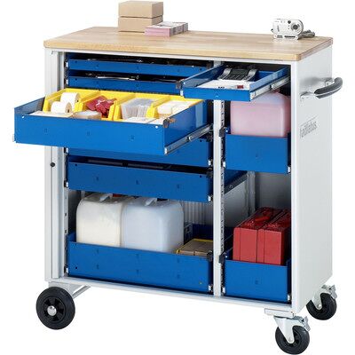 Rau. Werkzeugwagen Adlatus 10850, 1x3 / 1x6 Schubladen, Bucheplatte Rau. Werkzeugwagen Adlatus 10850, 1x3 / 1x6 Schubladen, Bucheplatte
