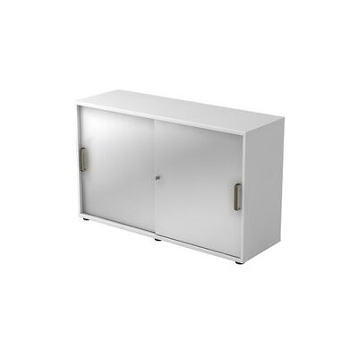 HAMMERBACHER Schiebetürenschrank - Weiß/Silber - 120x40x75cm HAMMERBACHER Schiebetürenschrank - Weiß/Silber - 120x40x75cm