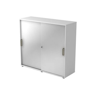 HAMMERBACHER Schiebetürenschrank - Weiß/Silber, 2 Fachböden, 120x40x110 cm HAMMERBACHER Schiebetürenschrank - Weiß/Silber, 2 Fachböden, 120x40x110 cm