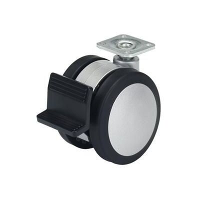 Hettich Schreibt.Cont.-Zwillingsrolle,M.Festst.,Ø75mm,Bala D-Lock 9078515,Thermopl.Gummi Hettich Schreibt.Cont.-Zwillingsrolle,M.Festst.,Ø75mm,Bala D-Lock 9078515,Thermopl.Gummi
